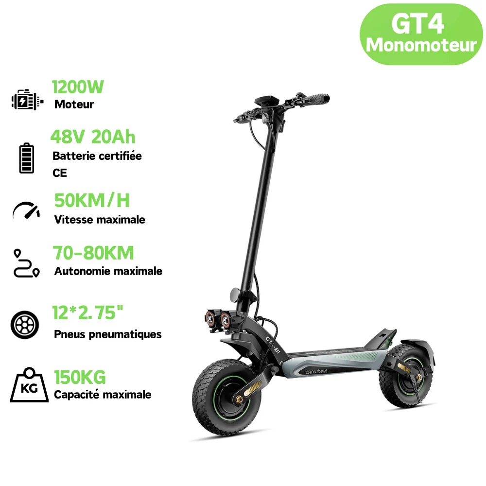 GT4 Trottinette électrique tout-terrain à double moteur 2400W - Image 19