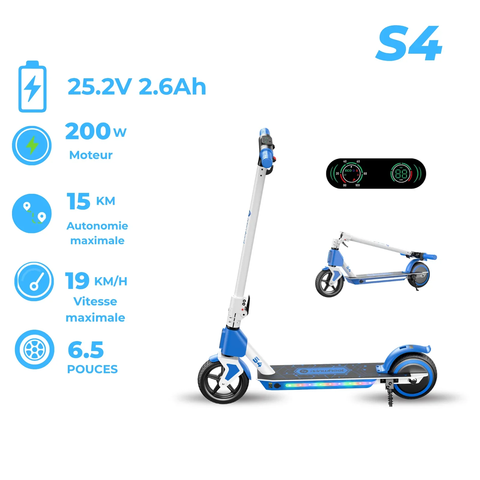 isinwheel® S7 Trotinette Électrique pour Enfants Réglable - Image 24