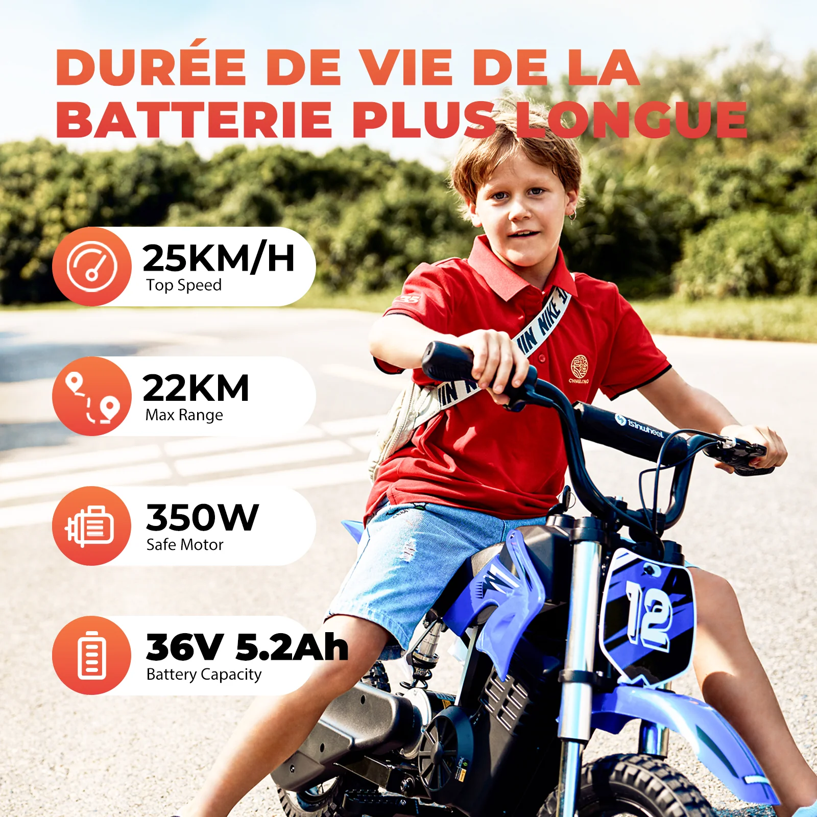 iSinwheel A12 Moto Électrique pour Enfants de 3 à 12 ans - Image 4