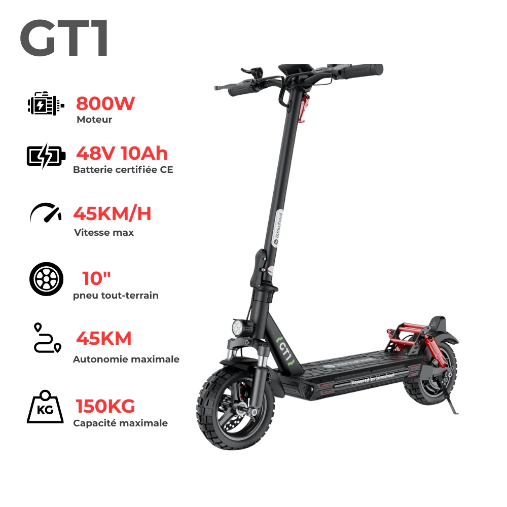 isinwheel GT1 Trottinette électrique tout terrain 800W - Image 18