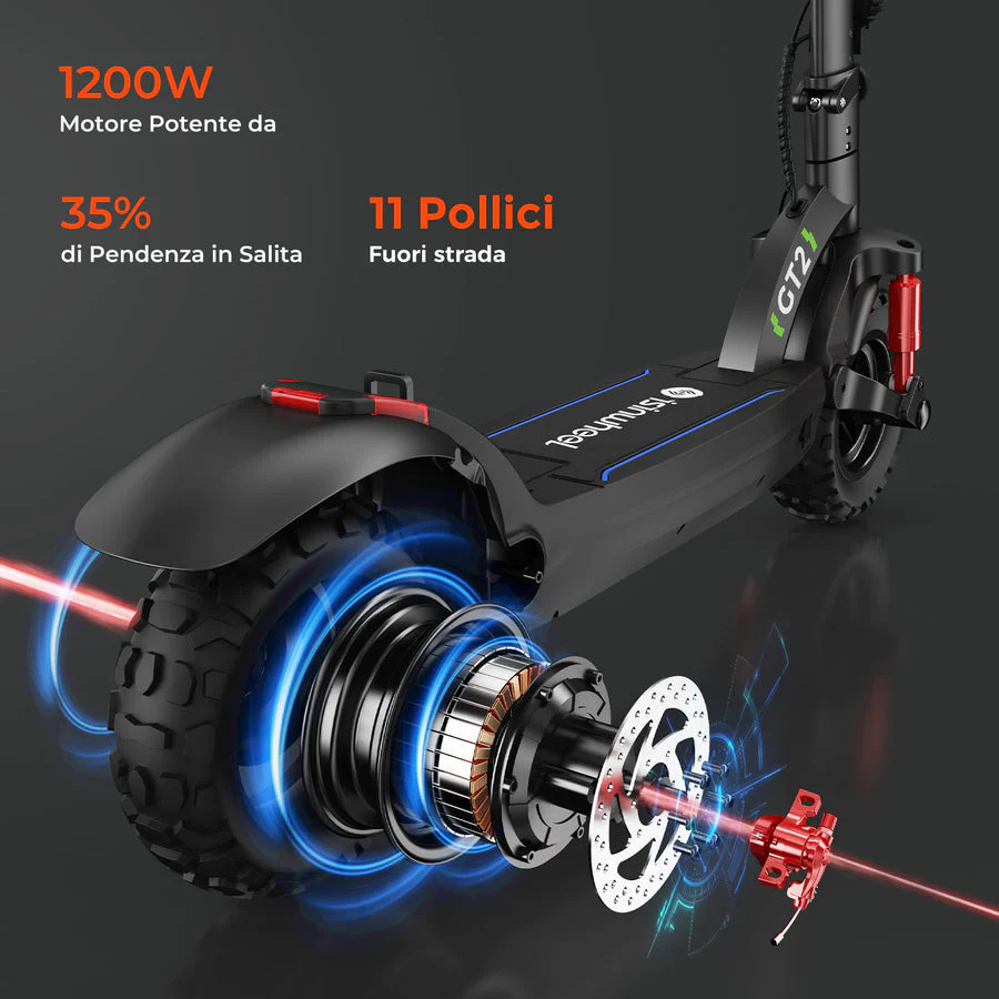 isinwheel GT2 Trottinette électrique tout-terrain 1200W - Image 4