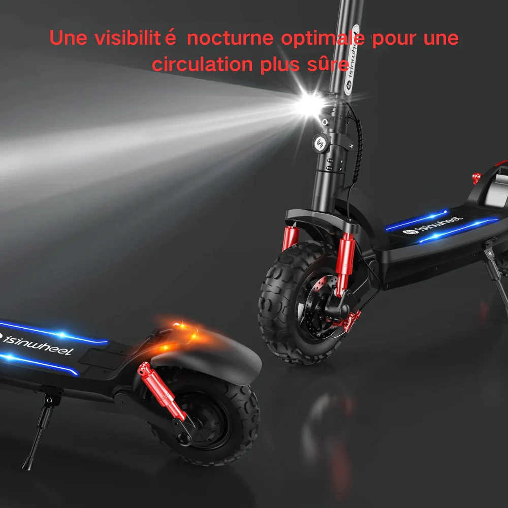 isinwheel® GT2/GT1 Trottinette électrique tout terrain 1200W pour adultes et adolescents - Image 6
