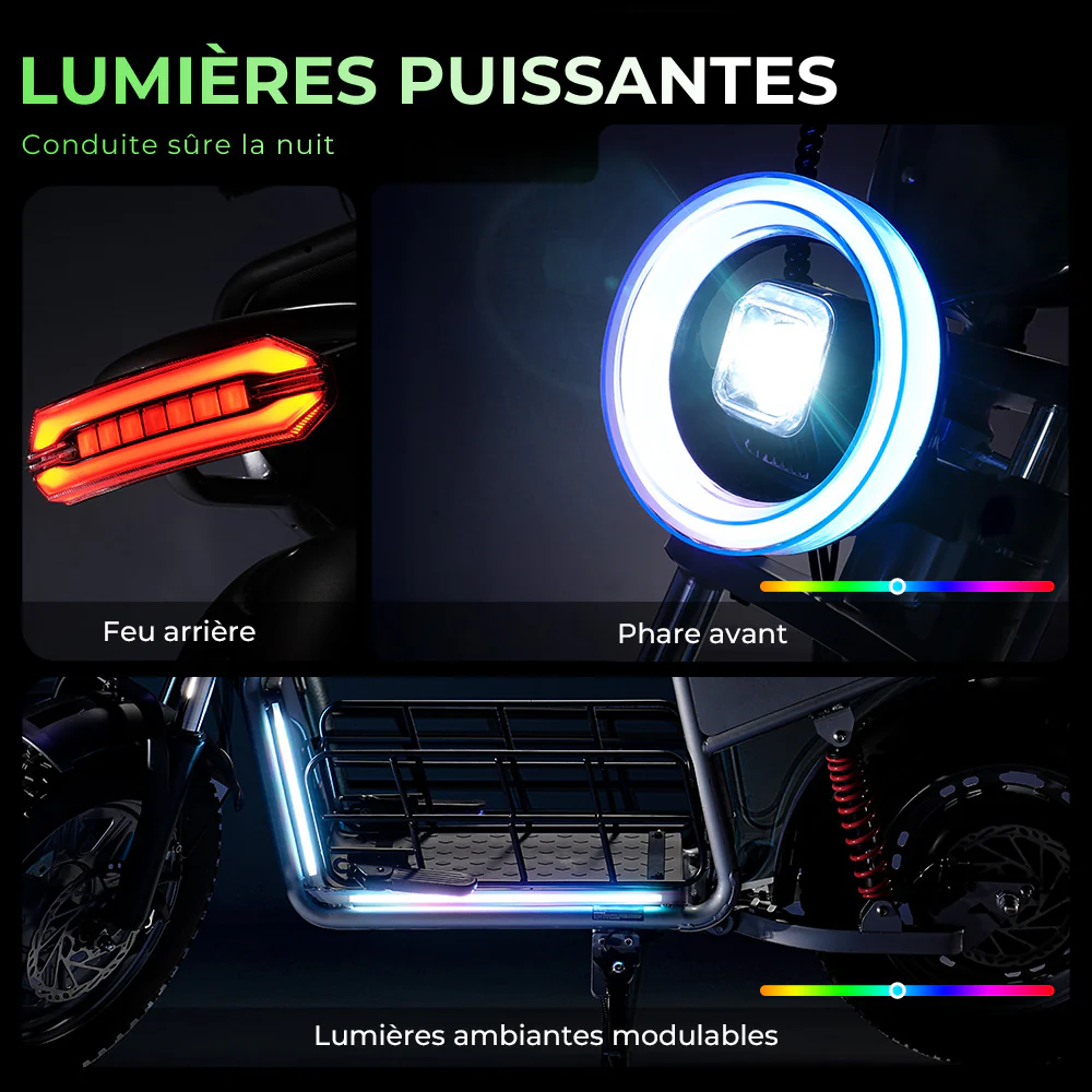 isinwheel H7Pro Trottinette électrique 1200W avec siège - Image 3