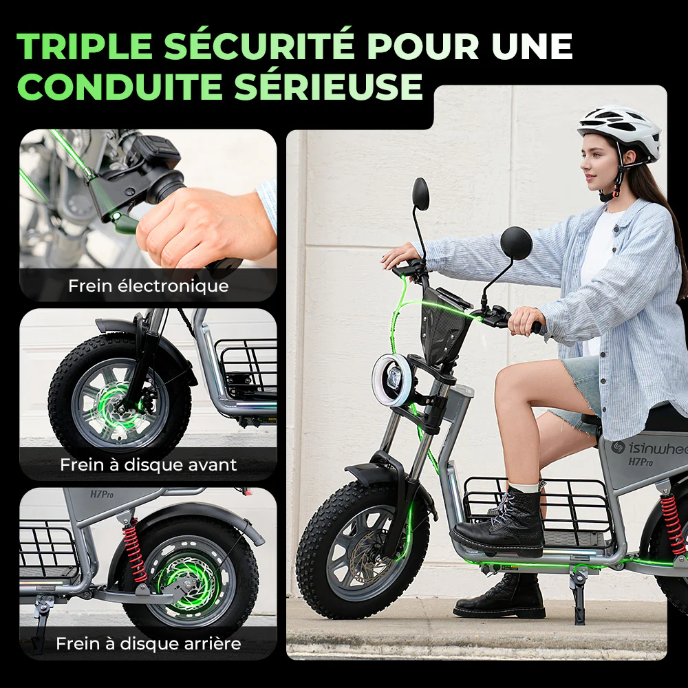 isinwheel H7Pro Trottinette électrique 1200W avec siège - Image 6