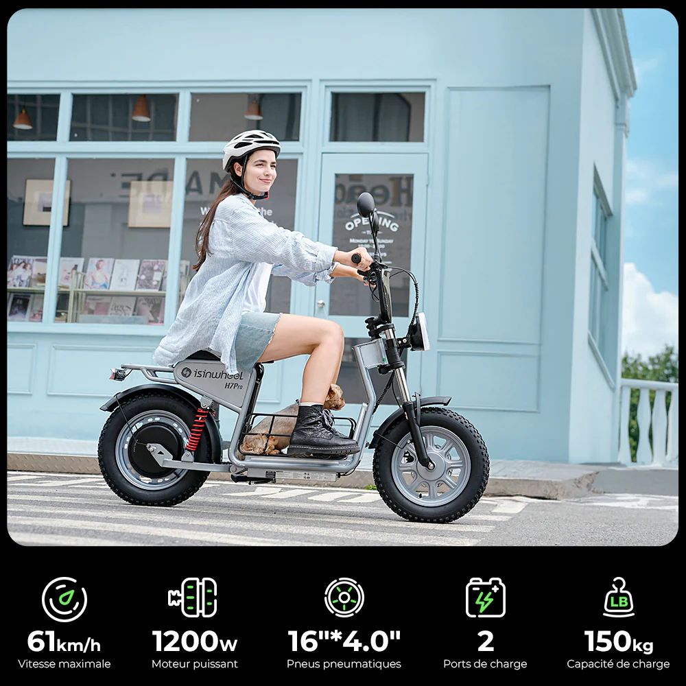 isinwheel H7Pro Trottinette électrique 1200W avec siège - Image 7