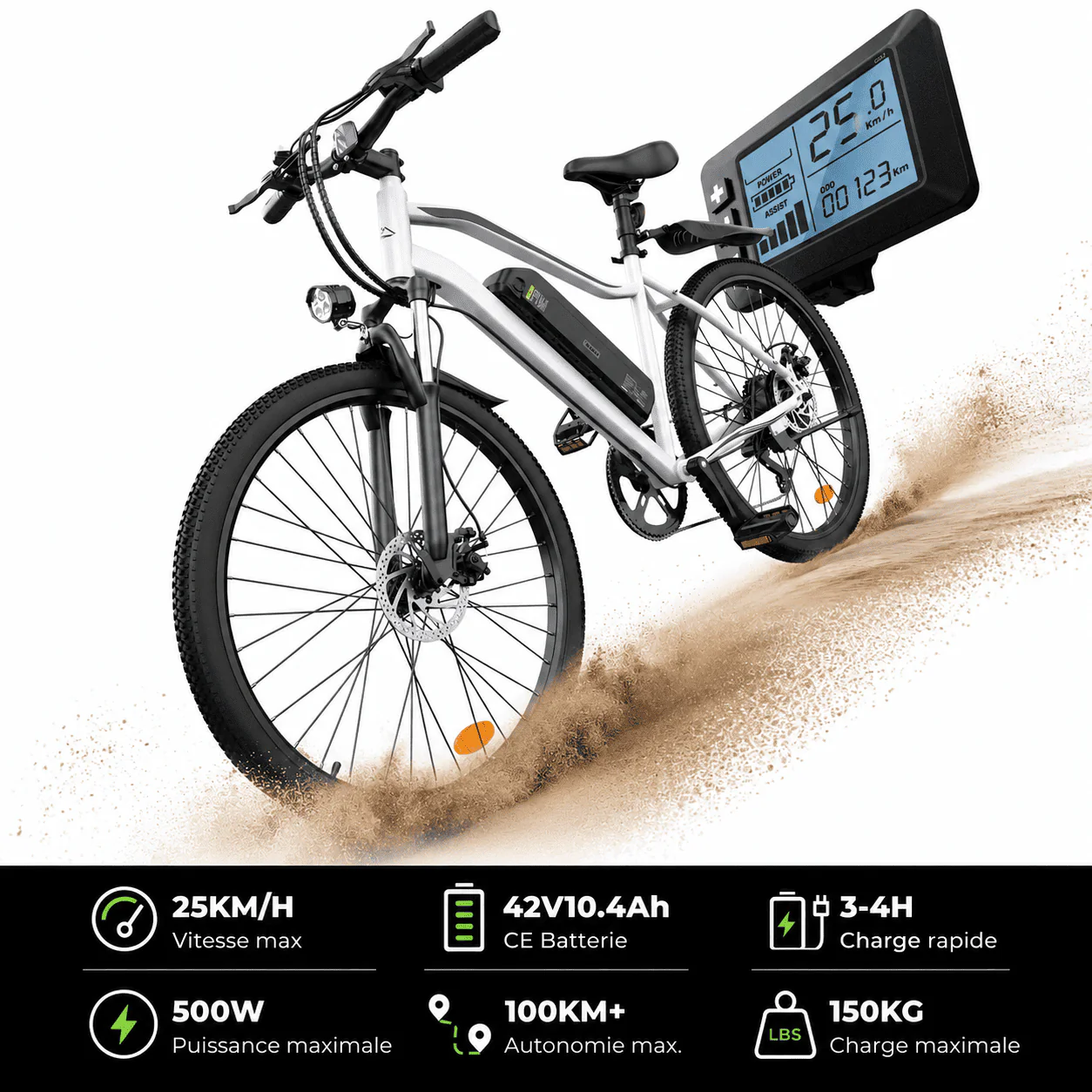 Fat Bike M60 Puissant : Pneus Tout-Terrain, 105km d'Autonomie & Batterie Amovible - Image 24