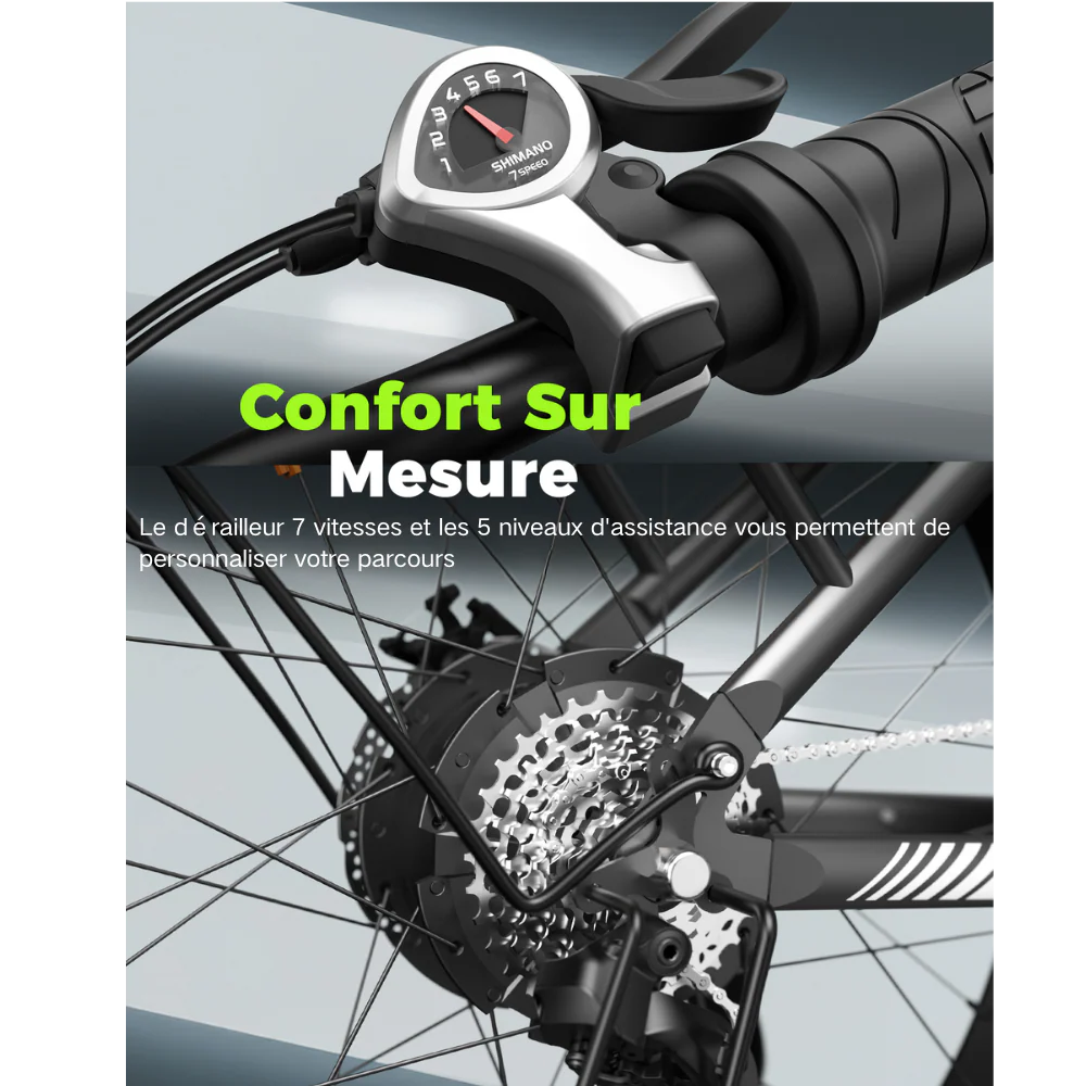 Fat Bike M60 Puissant : Pneus Tout-Terrain, 105km d'Autonomie & Batterie Amovible - Image 6