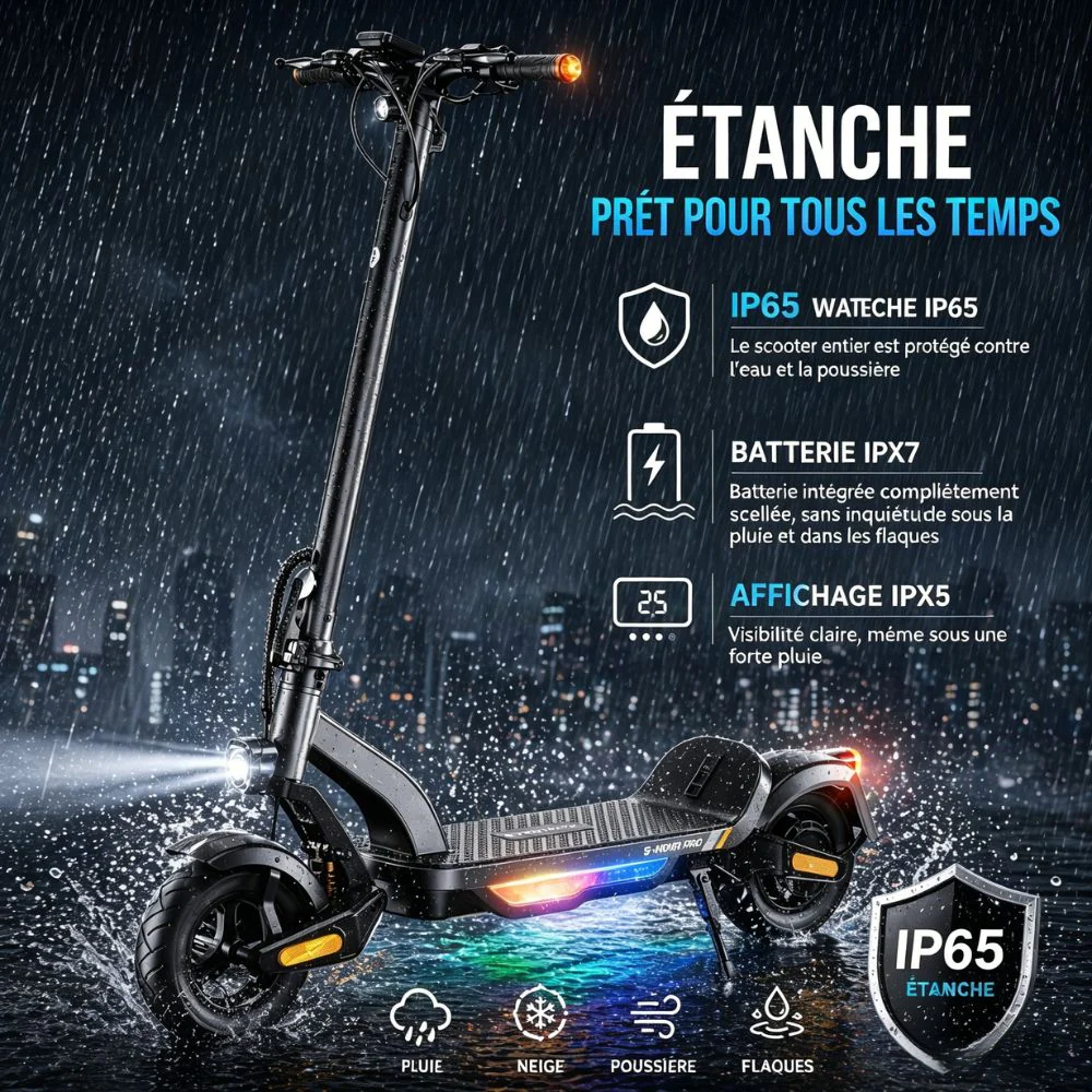 isinwheel® S-NOVA Pro Trottinette électrique tout-terrain 1000W - Image 7