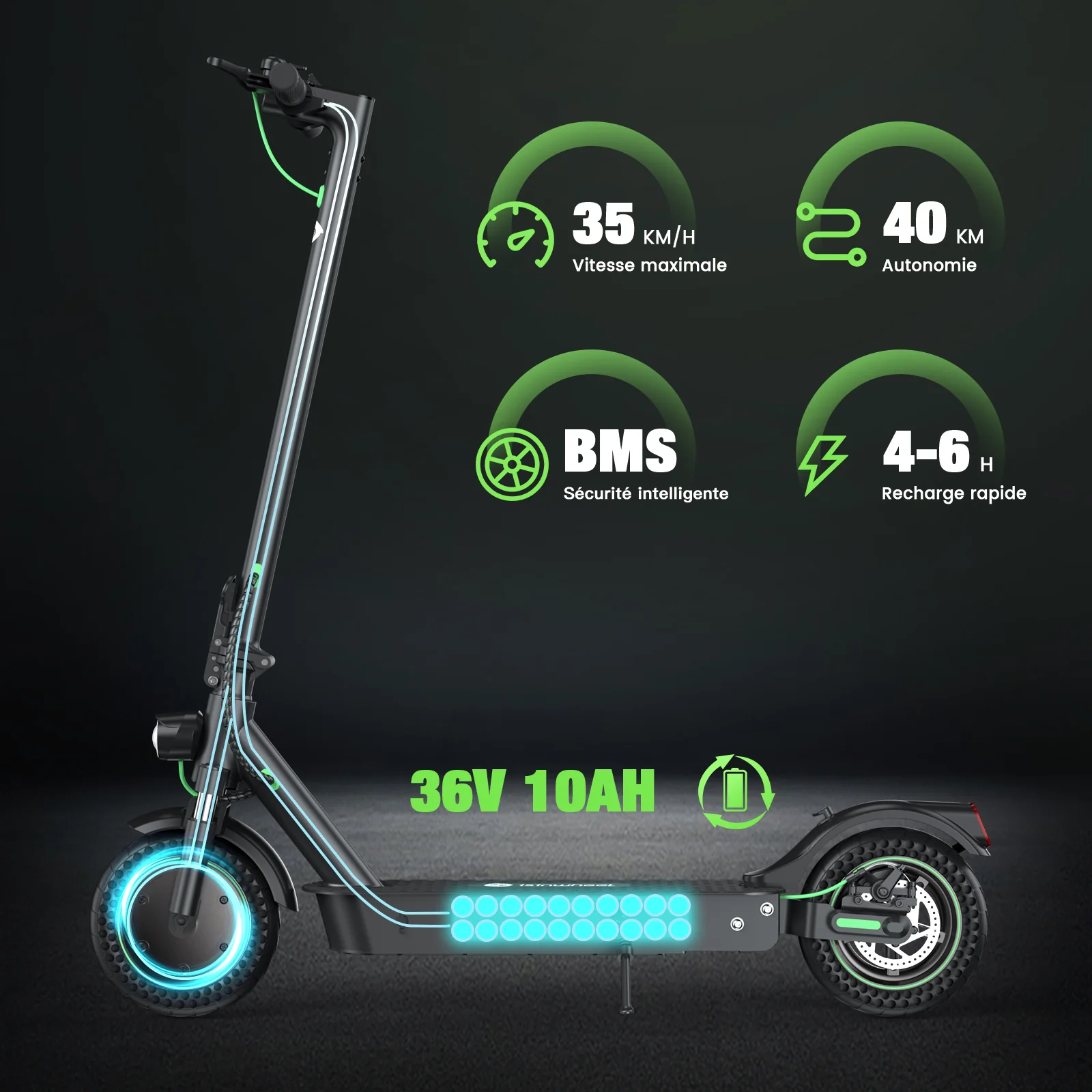 isinwheel® S9MAX Trottinette électrique 500W - Image 9