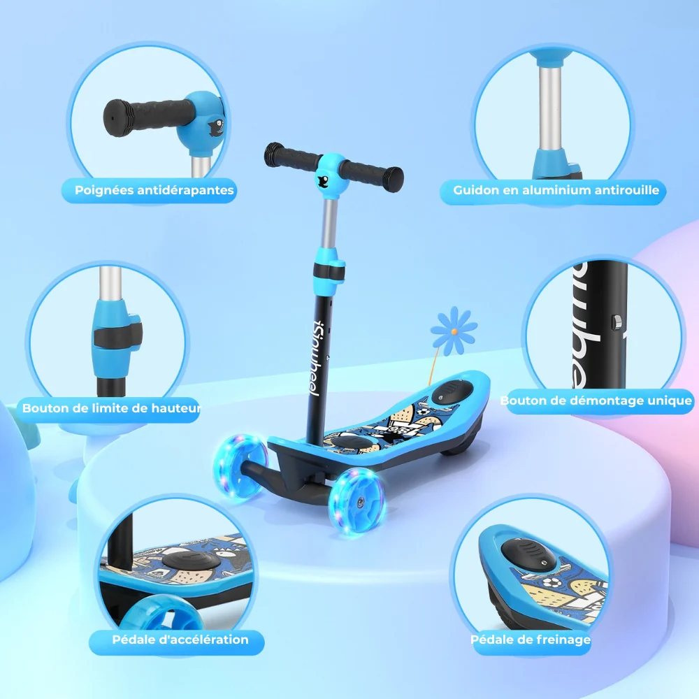 isinwheel® Mini trottinette électrique à 3 roues pour enfants - Image 5