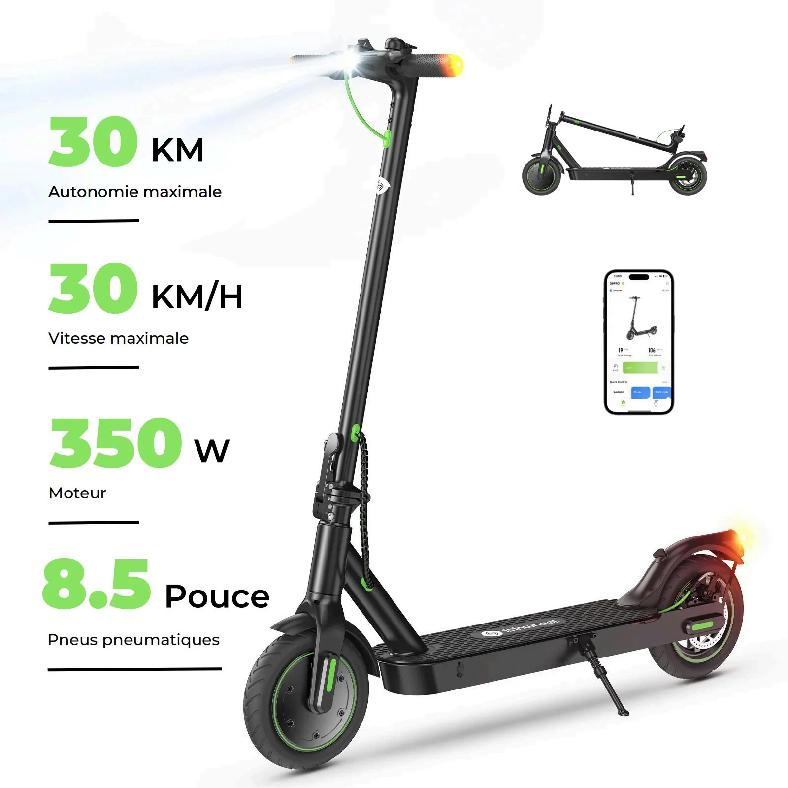 isinwheel® S9/S9Pro Trottinette électrique 350W - Image 3