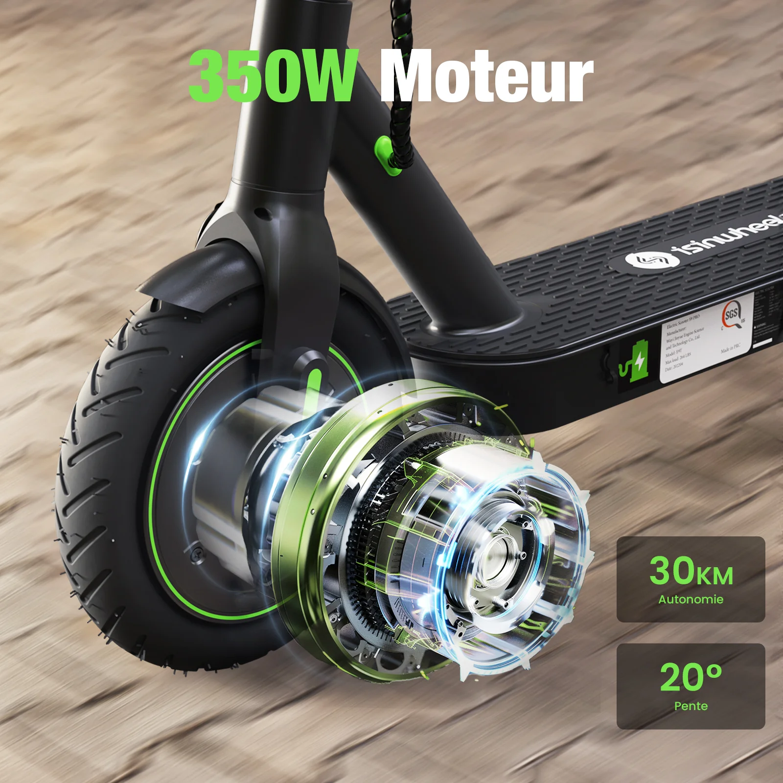 isinwheel® S9/S9Pro Trottinette électrique 350W - Image 5