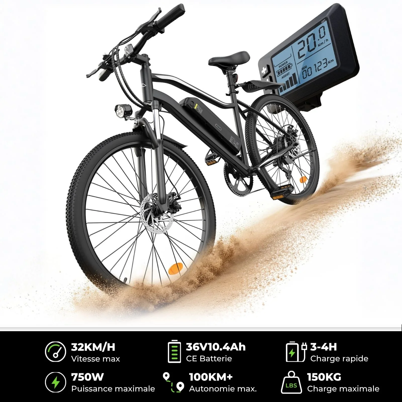 U4 Vélo Électrique Pliant - Batterie Amovible - Image 14