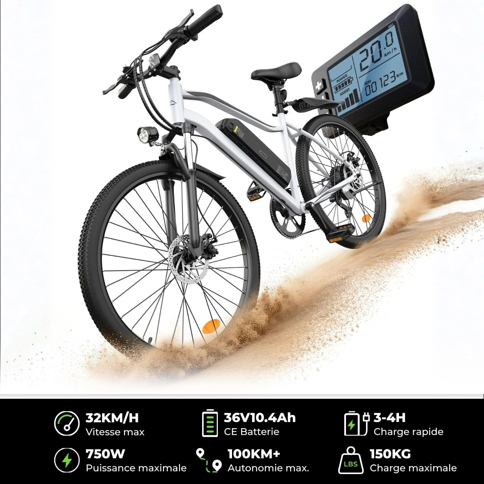 U4 Vélo Électrique Pliant - Batterie Amovible - Image 15